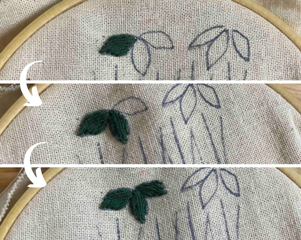 藤の花の刺繍飾りの作り方