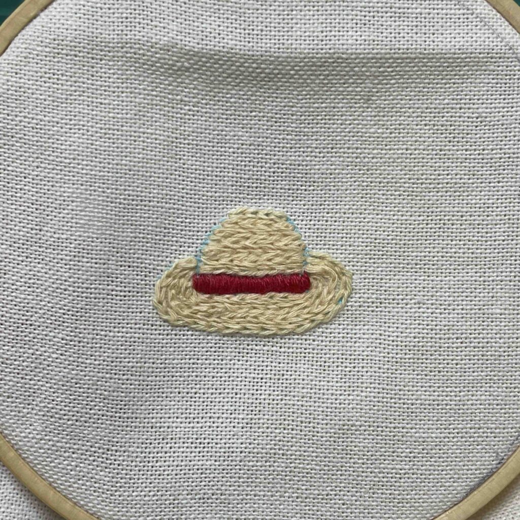 「麦わら帽子」の刺繍のやり方　完成