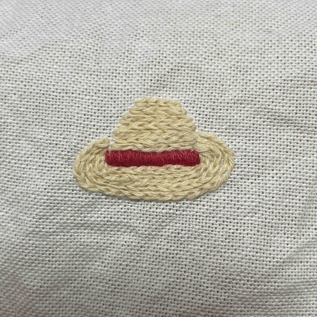 「麦わら帽子」の刺繍のやり方